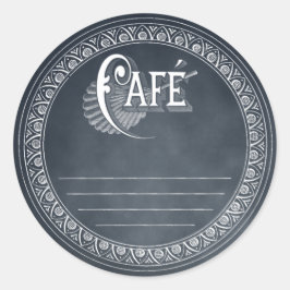 Adesivo Vintage Cafe Blackboard Lined Recipe Sticker