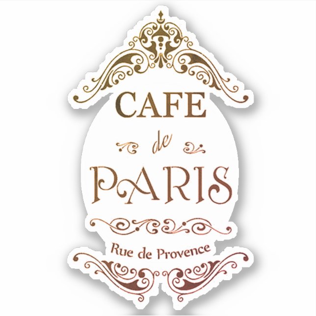Adesivo Vintage cafe paris (Frente)