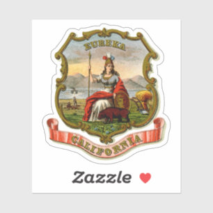 Adesivo Vintage California State Casaco Of Arms