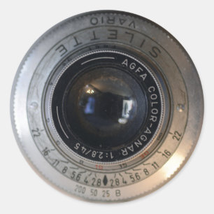 Adesivo Vintage Camera Lente Fechar