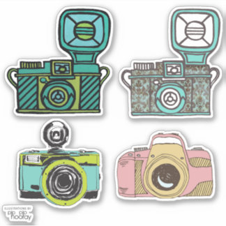 Adesivo Vintage Câmeras DSLR SLR Fotógrafo Vinil