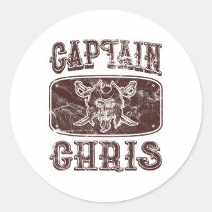 Adesivo Vintage Capitão Chris Personalizado Ponto Pirata