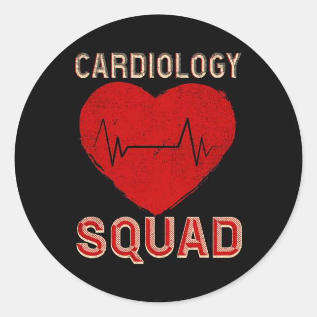 Adesivo Vintage Cardiology Squad Cardiovascular (Frente)
