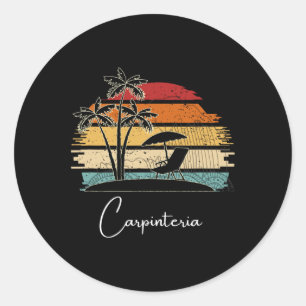 Adesivo Vintage Carpinteria Beach Lover Palm Trees Primave