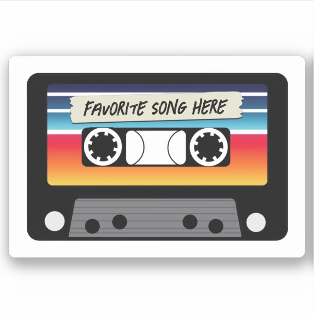 Adesivo Vintage Cassette Custom-Cut Vinyl Sticker (Frente)