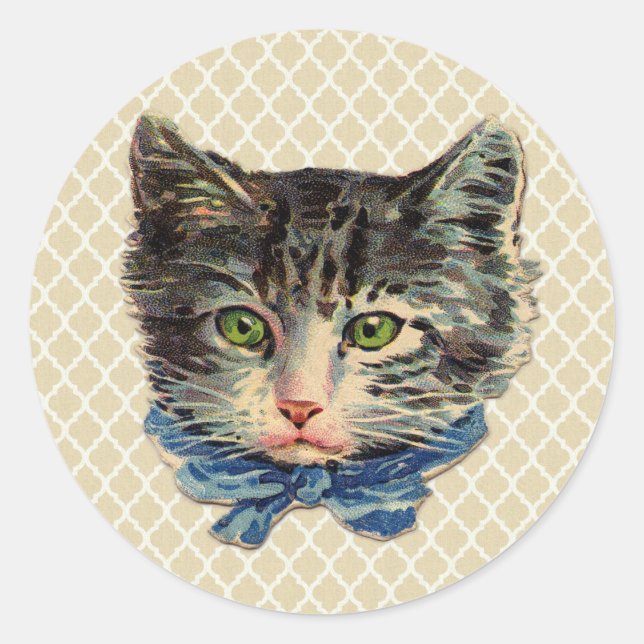 Adesivo Vintage Cat Art (Frente)