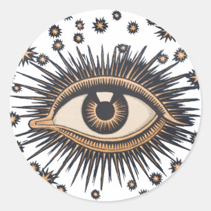 Adesivo Vintage Celestial - Estrelas oculares Lua