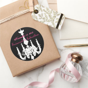 Adesivo Vintage Chandeliers Fuchsia Pink Stickers