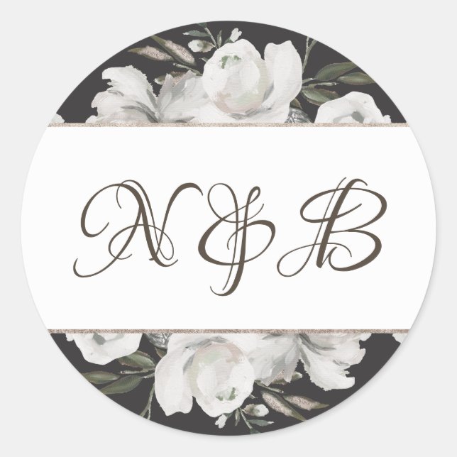 Adesivo Vintage Cherish White Floral Monogramme (Frente)