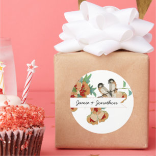 Adesivo Vintage Cherry Blossom Love Bird Peach