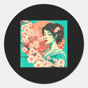 Adesivo Vintage Cherry Blossom Sakura Animação de Arte Jap