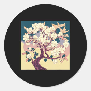 Adesivo Vintage Cherry Blossom Sakura Animação de Arte Jap