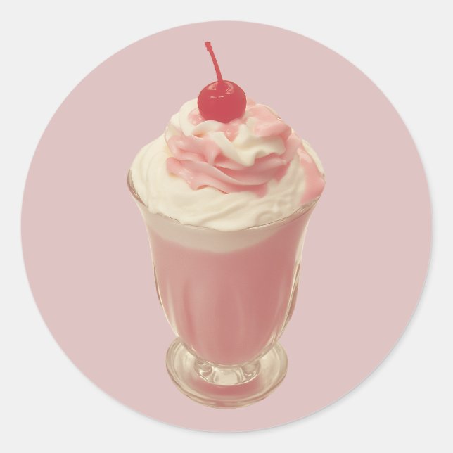 Adesivo Vintage Cherry Topped Milkshake (Frente)
