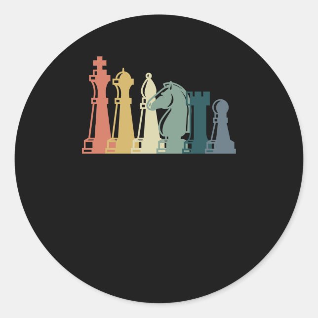 Adesivo Vintage Chess Tee Retro Chess Design - Xadrez (Frente)
