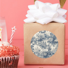 Adesivo Vintage chic Blue toile de jouy monograma