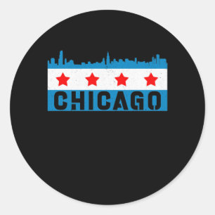 Adesivo Vintage Chicago Flag Skyline