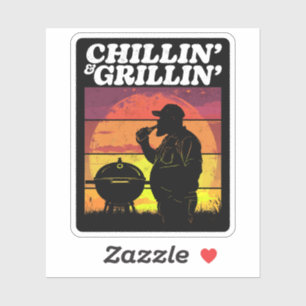 Adesivo Vintage Chillin’ & Grillin’ Dark Distress