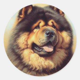 Adesivo Vintage Chow-Chow Painting