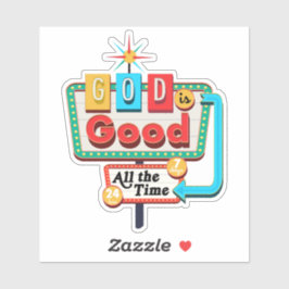 Adesivo Vintage Christian Retro Deus é bom o tempo todo