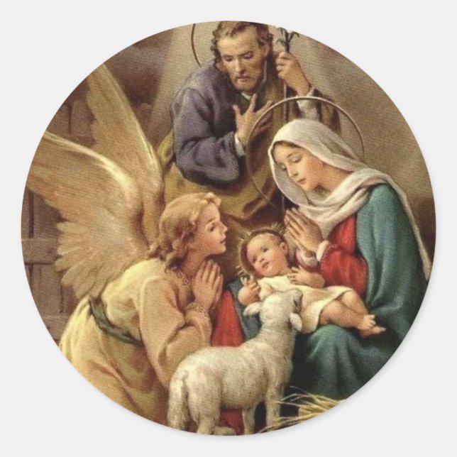 Adesivo Vintage Christmas Nativity Baby Jesus (Frente)