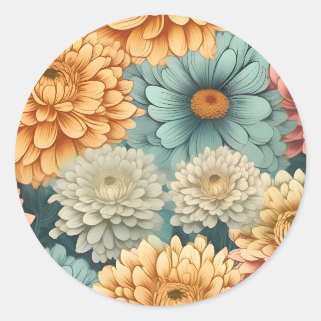 Adesivo Vintage Chrysanthemum Patterum (Frente)