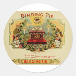 Adesivo Vintage Cigar Box Label BINDING TIE (15)