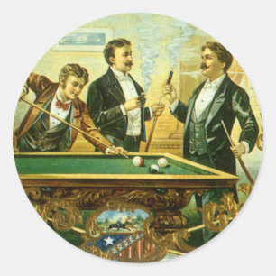 Adesivo Vintage Cigar Label Art, Club Amigos Billiards
