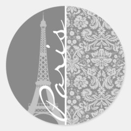 Adesivo Vintage Cinza Damask Paris