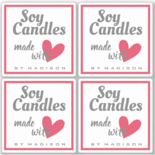 Adesivo Vintage Cinzas Vermelhas Feitas com Velas de Soja 