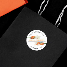 Adesivo Vintage Clássica Elegante Laranja Branco Lily Flor