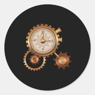 Adesivo Vintage Clock Time Machine Time Viagem Science Fic