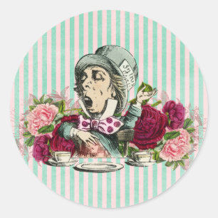 Adesivo Vintage Colorizada Wonderland Mad Hatter