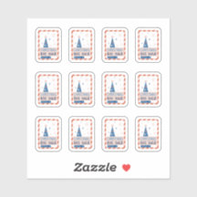 Vintage com autocolantes de Natal azul