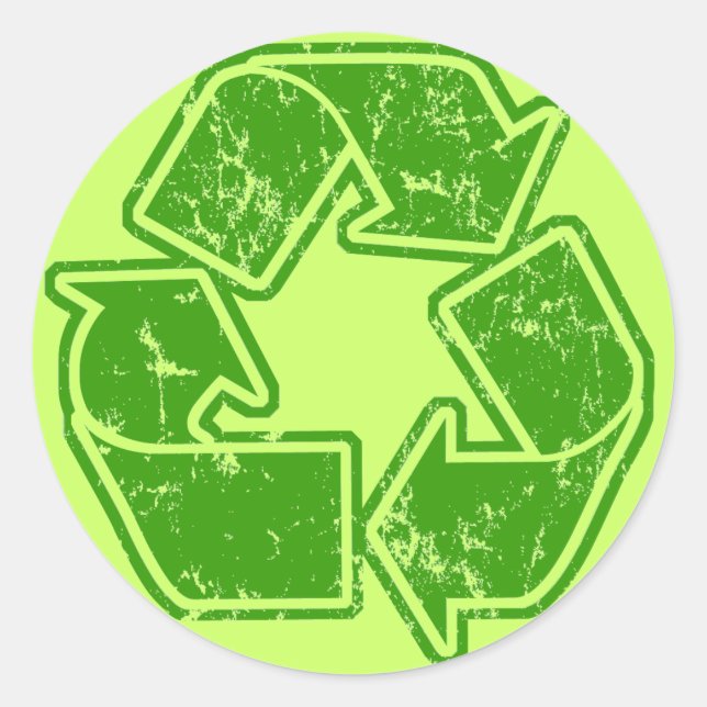 Adesivo Vintage com gráficos do reciclar (Frente)