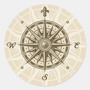 Adesivo Vintage Compass Rosa