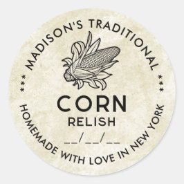 Adesivo Vintage corn relish sticker com símbolo de berço