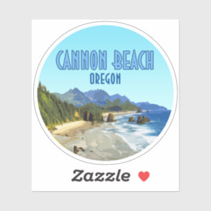 Adesivo Vintage costeira de Cannon Beach Oregon