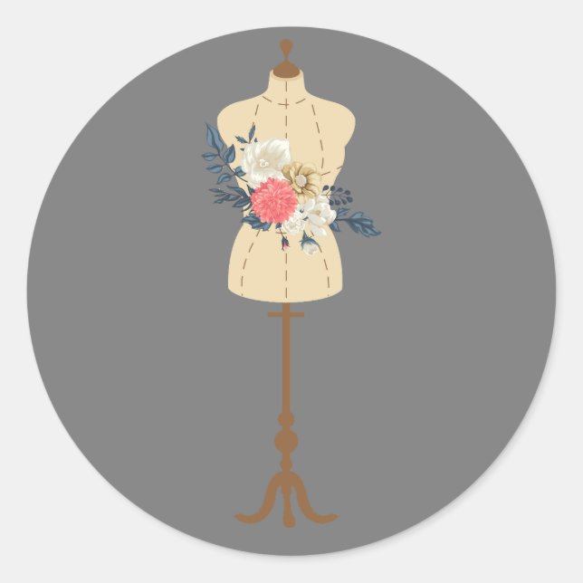 Adesivo Vintage costurando roupas bonitas (Frente)