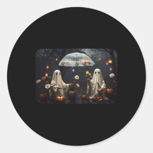 Adesivo Vintage Cottagecore Halloween Fantasmas Na Florest