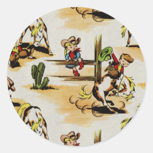 Adesivo Vintage Cowboy Cowboy Round Sticker