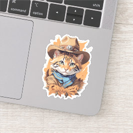 Adesivo Vintage Cowboy Kitten Design