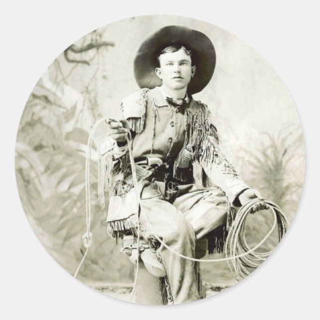 Adesivo Vintage Cowboy por volta de 1900 (Frente)