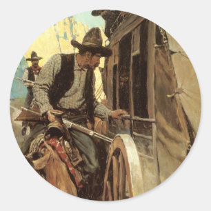 Adesivo Vintage Cowboys, The Admirable Outlaw por NC Wyeth