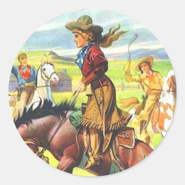 Adesivo Vintage Cowgirl Stickers (Frente)