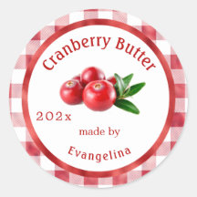 Vintage Cranberry Manteiga Personalizada Canning