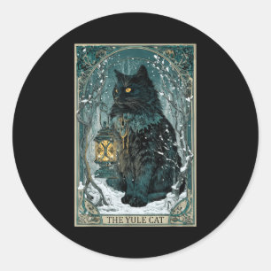Adesivo Vintage Creepmas O Gato Yule Cartão Tarot Natal So