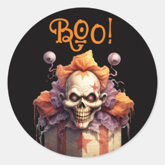 Adesivo Vintage Creepy Clowe Skull Peek-a-Boo Halloween