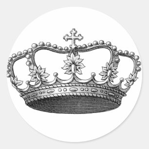 Adesivo Vintage Crown Black and White