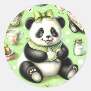 Adesivo Vintage Cute Baby Panda