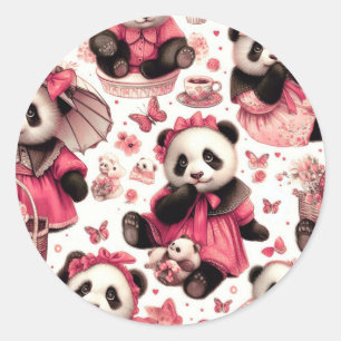 Adesivo Vintage Cute Baby Panda Sem Olhos